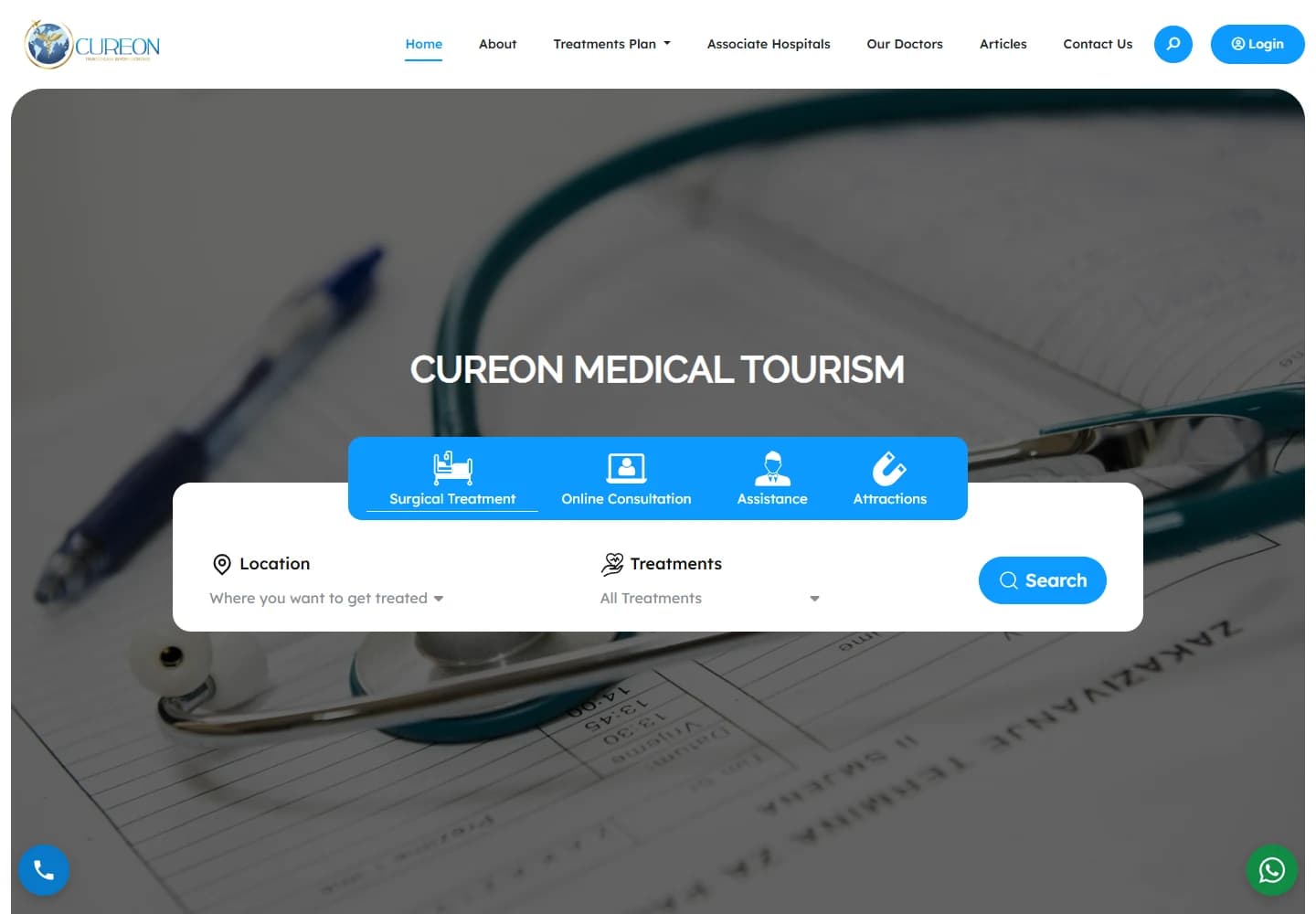 CureOn public website